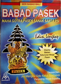 Babad Pasek Mahagotra Pasek Sanak Sapta RSI